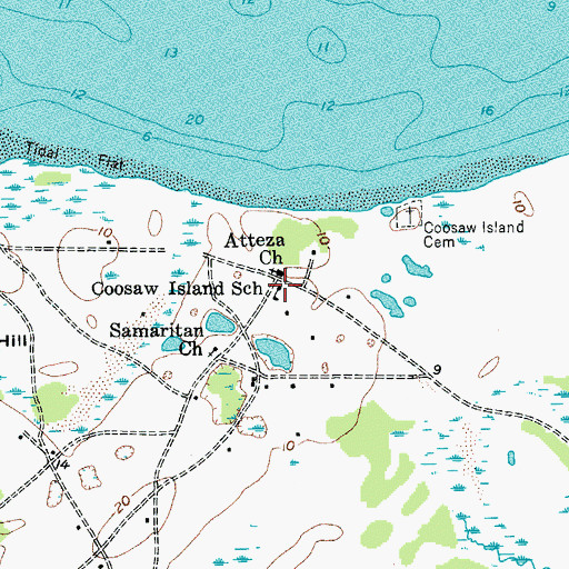 Topographic Map of Coosaw Island School, SC