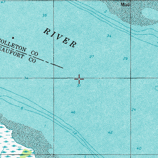 Topographic Map of Coosaw River, SC