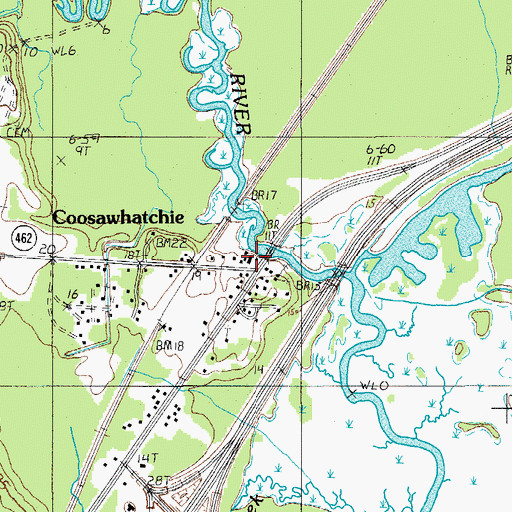 Topographic Map of Coosawhatchie, SC