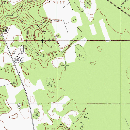 Topographic Map of Copeland Drain, SC