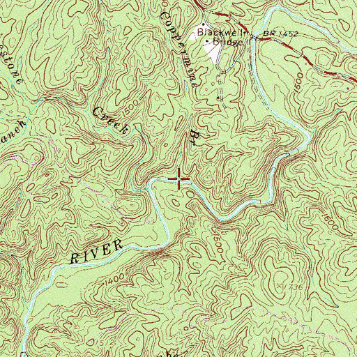 Topographic Map of Coppermine Branch, SC