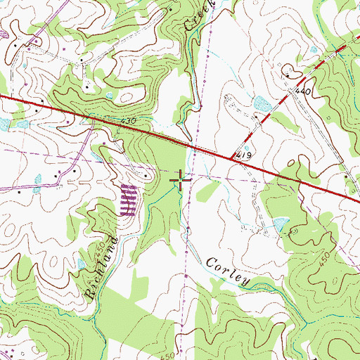 Topographic Map of Corley Branch, SC