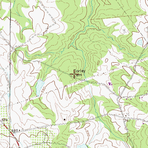 Topographic Map of Corley Cemetery, SC