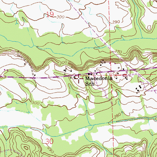 Topographic Map of Macedonia School, AL