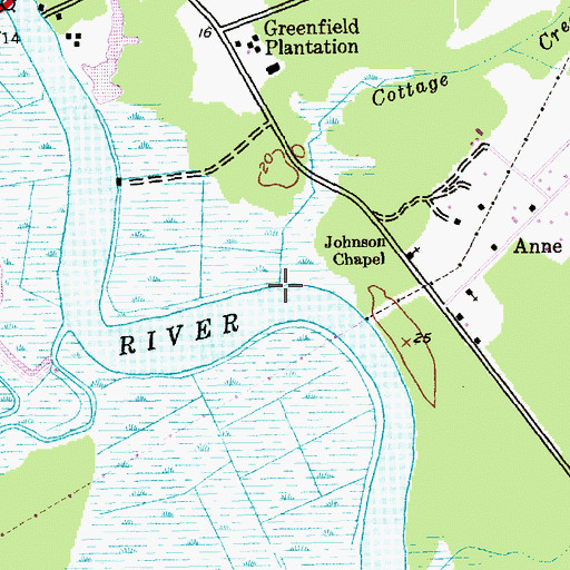 Topographic Map of Cottage Creek, SC