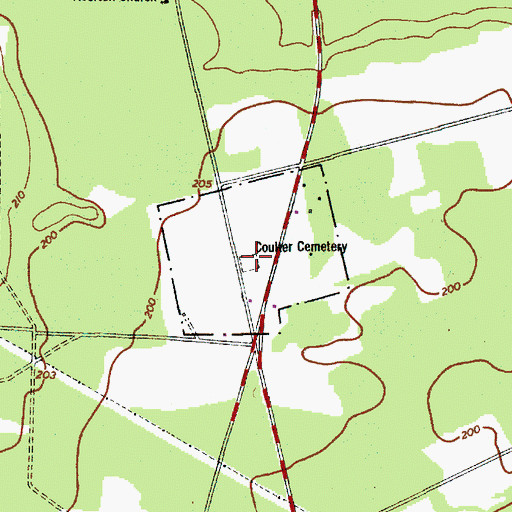 Topographic Map of Coulter Cemetery, SC