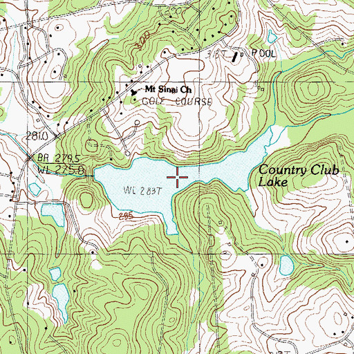 Topographic Map of Country Club Lake, SC