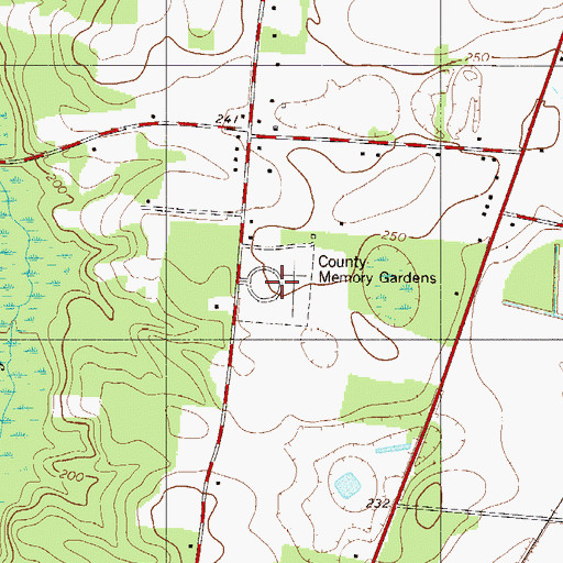 Topographic Map of County Memory Gardens, SC