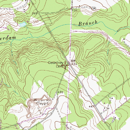 Topographic Map of Courtney Cemetery, SC
