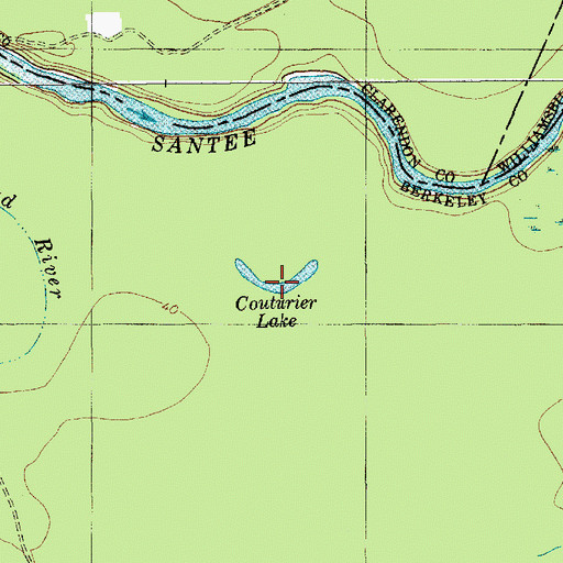 Topographic Map of Couturier Lake, SC