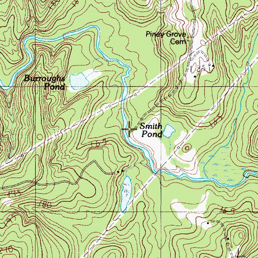 Topographic Map of Cow Ford Bridge (historical), SC