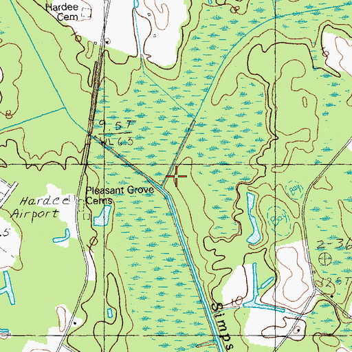 Topographic Map of Cowpen Swamp, SC