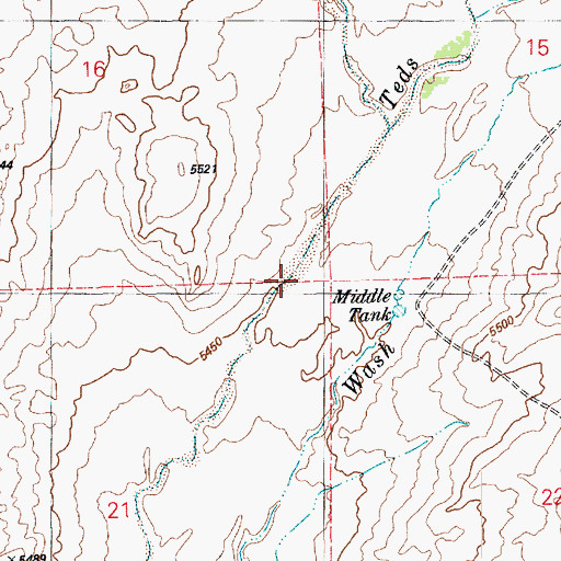 Topographic Map of Teds Wash, AZ