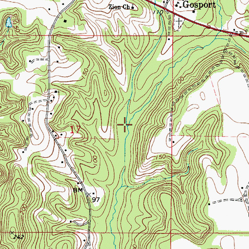 Topographic Map of Mackey Branch, AL