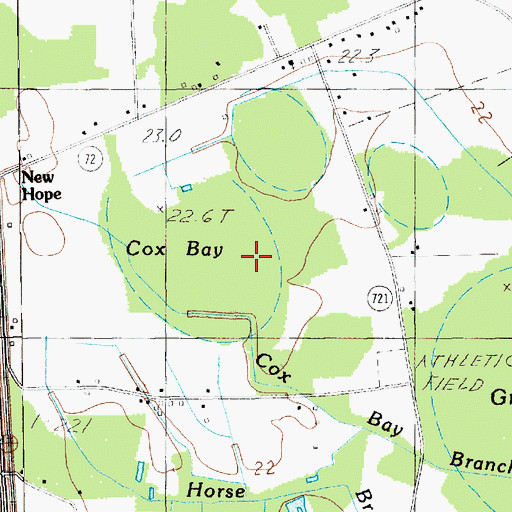 Topographic Map of Cox Bay, SC