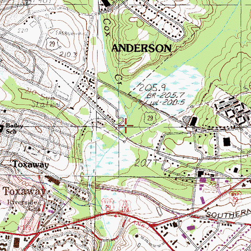 Topographic Map of Cox Creek, SC