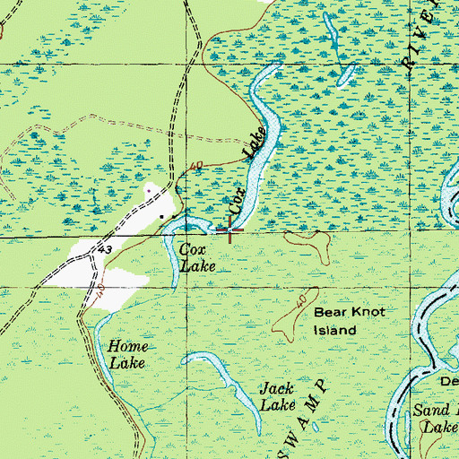 Topographic Map of Cox Lake, SC
