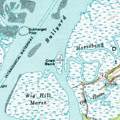 Topographic Map of Crab Bank, SC