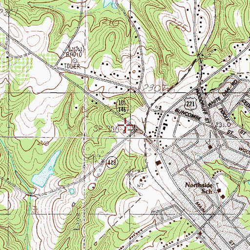 Topographic Map of Crestview Memorial Gardens, SC