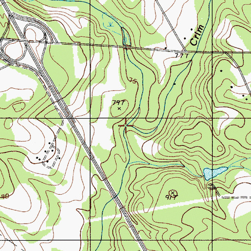 Topographic Map of Crim Creek, SC