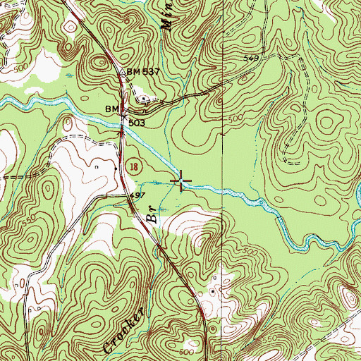 Topographic Map of Crocker Branch, SC