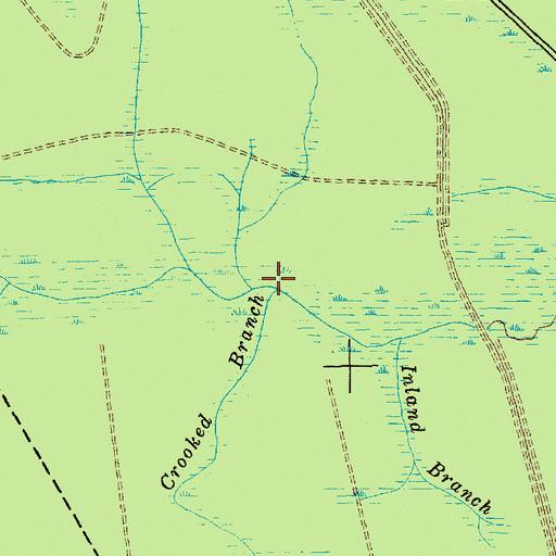 Topographic Map of Crooked Branch, SC