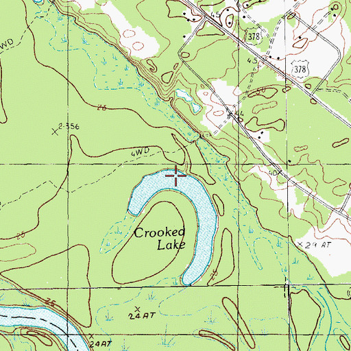 Topographic Map of Crooked Lake, SC