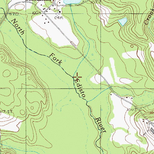 Topographic Map of Crooker Branch, SC