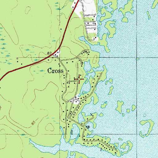 Topographic Map of Cross, SC