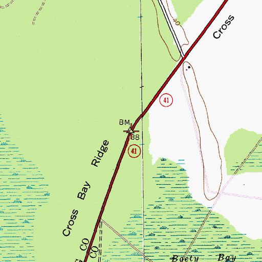 Topographic Map of Cross Bay Ridge, SC