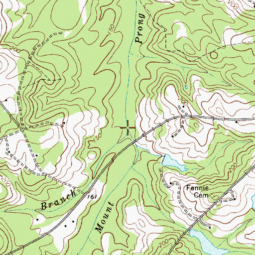 Topographic Map of Cross Branch, SC
