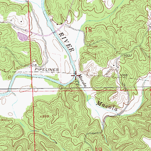 Topographic Map of Macola Creek, AL