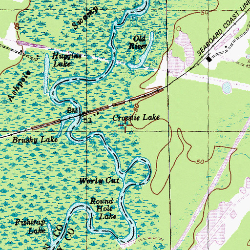 Topographic Map of Crosstie Lake, SC