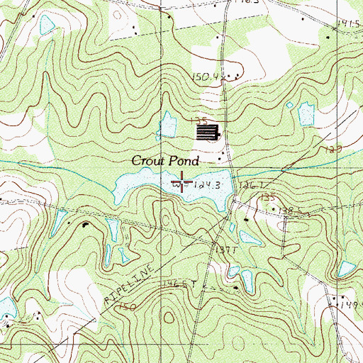 Topographic Map of Crout Pond, SC