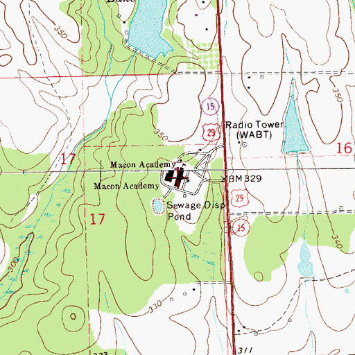 Topographic Map of Macon Academy, AL