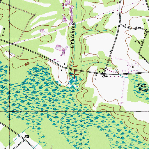 Topographic Map of Crutchlow Branch, SC