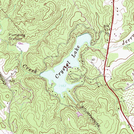 Topographic Map of Crystal Lake, SC