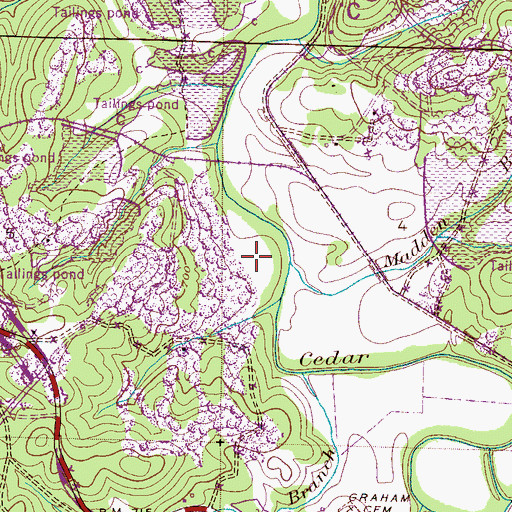 Topographic Map of Madden Branch, AL