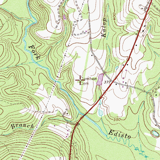 Topographic Map of Cumbee Cemetery, SC