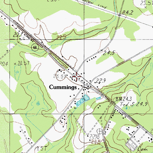 Topographic Map of Cummings, SC