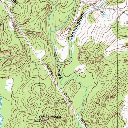 Topographic Map of Cunningham Creek, SC