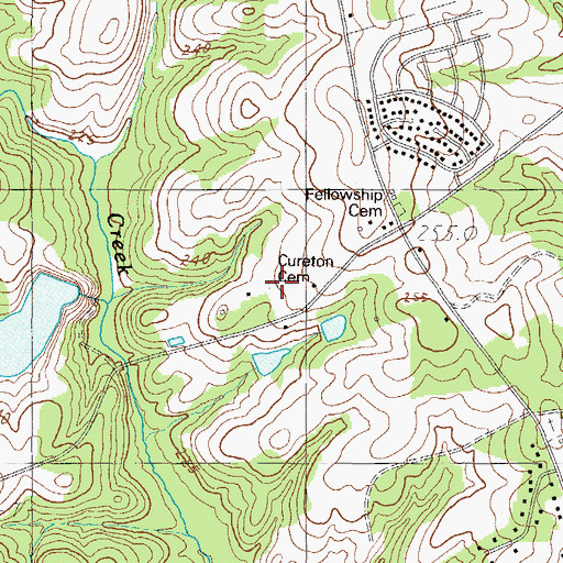 Topographic Map of Cureton Cemetery, SC
