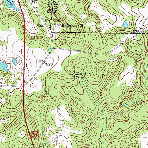 Topographic Map of Cureton Cemetery, SC
