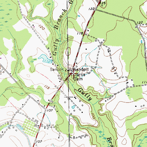 Topographic Map of Curtis Cemetery, SC