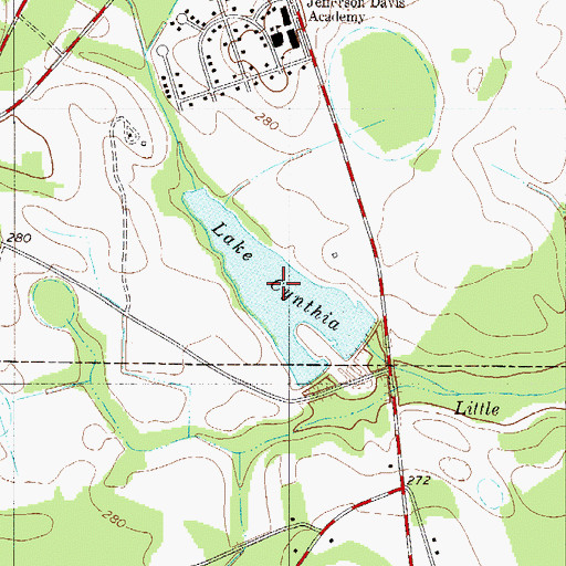 Topographic Map of Lake Cynthia, SC