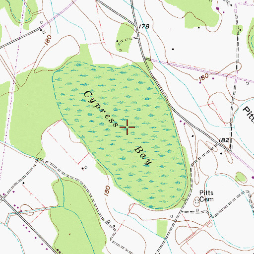 Topographic Map of Cypress Bay, SC