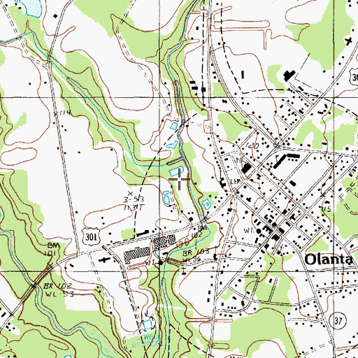 Topographic Map of Cypress Branch, SC