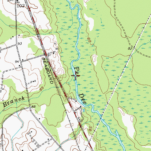 Topographic Map of Cypress Branch, SC