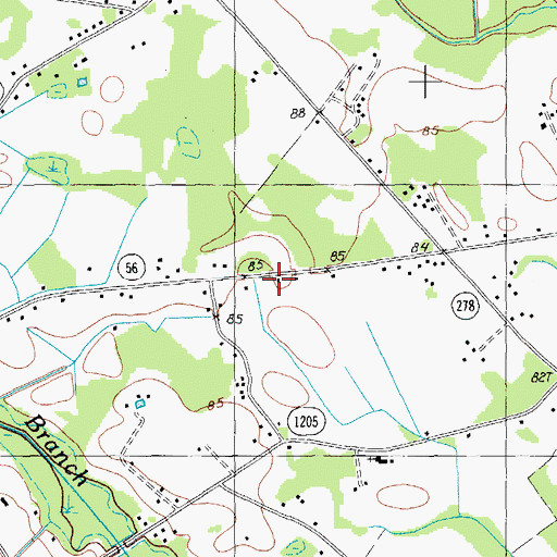 Topographic Map of Cypress Grove School, SC