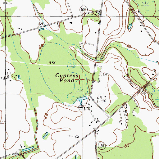 Topographic Map of Cypress Pond, SC